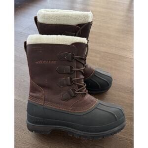 Baffin Canada Snow Boots Brown Leather Faux Fur Tundra Work HTGE-M001 Mens 7